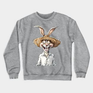 Easter Bunny Straw Hat Crewneck Sweatshirt